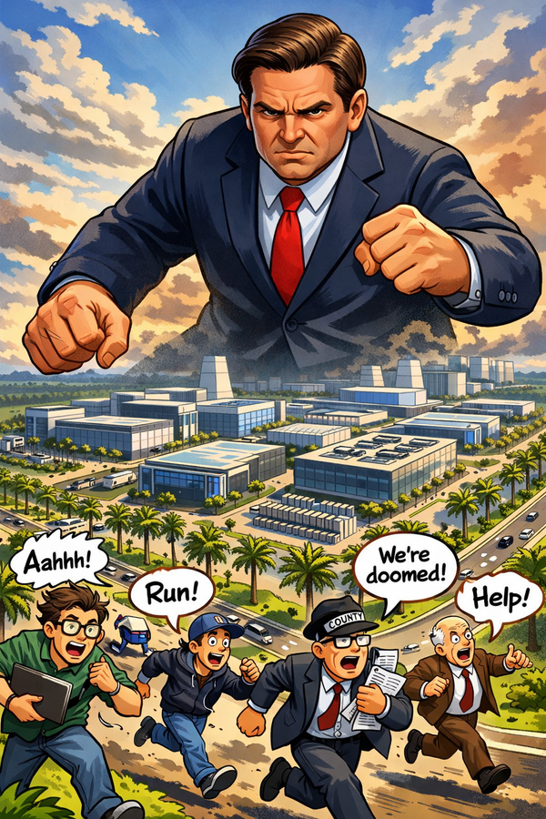 is DeSantis stopping the plans for the largest Datacenter to be built in Florida?