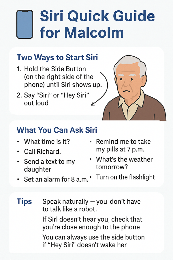 Hey Siri function not working for elderly people using older outdated iPhone