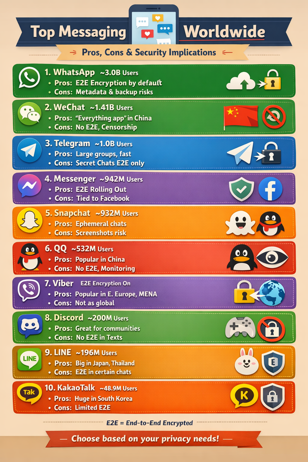 Popular messaging apps